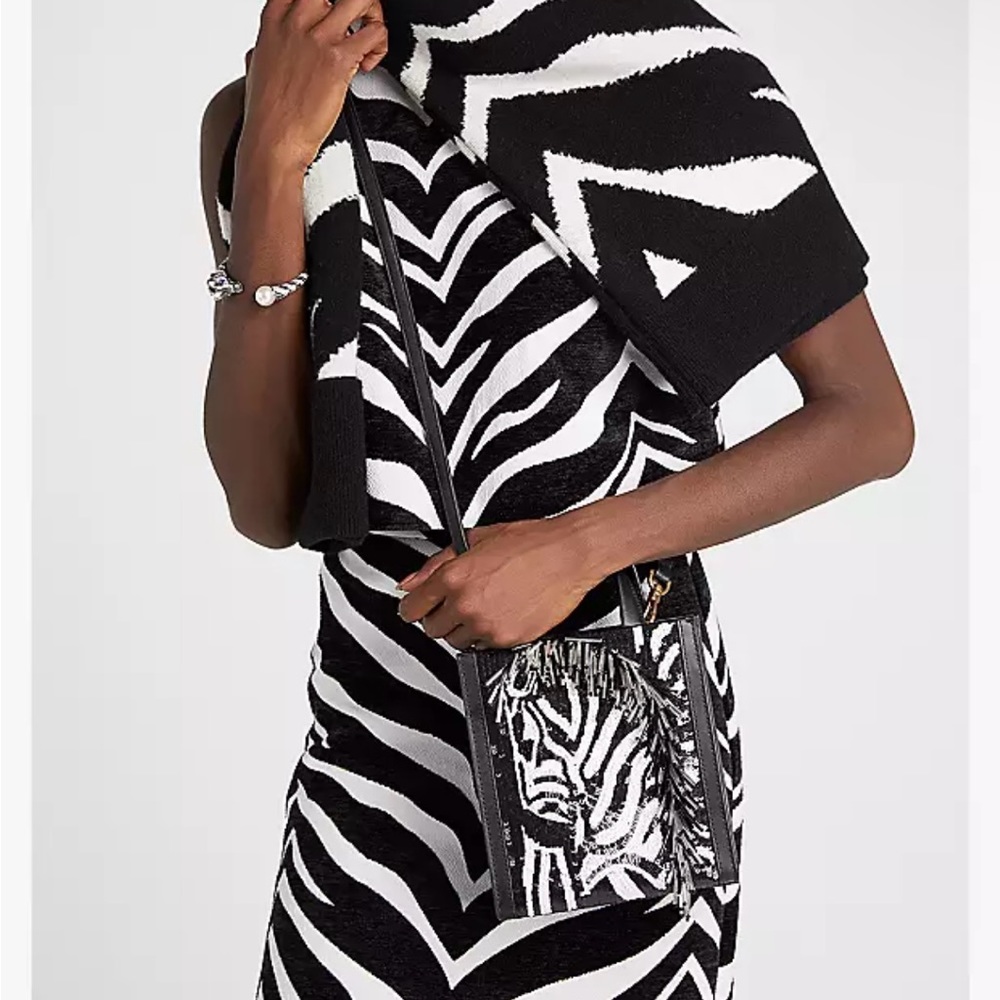 Kate Spade Manhattan Zebra Embellished Mini Tote NWT